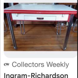 Vintage Enamel Extension Table 