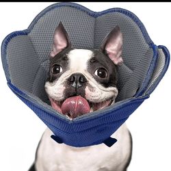Dog Cat Cone Collar Soft Breathable Cone for Dogs After Surgery (BLACK) -Small