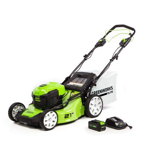 Greenworks elite  40V 21inch brushless self propelled lawnmower 6AH Battery and Charger 