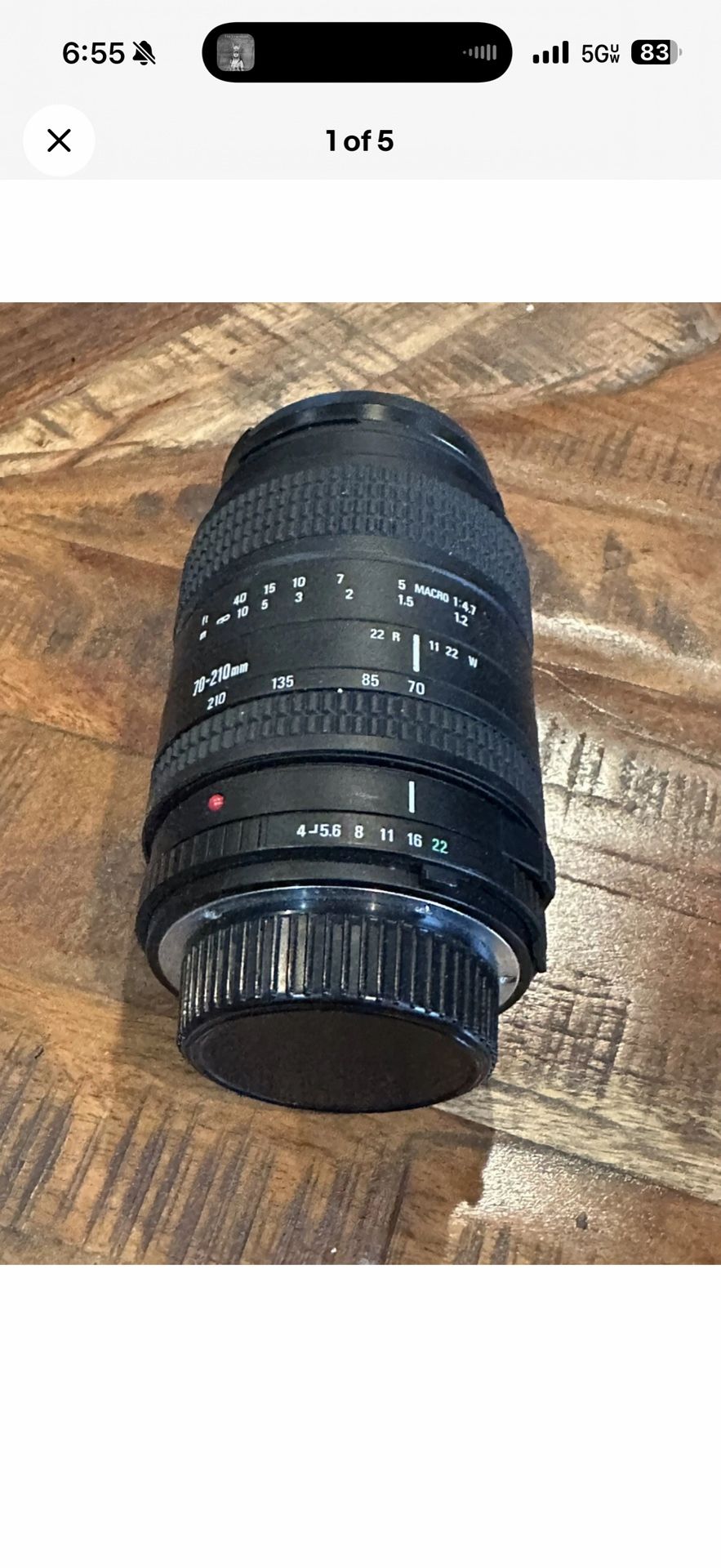 Quantaray 70-210mm F 4-5.6 lens UV Minolta Md