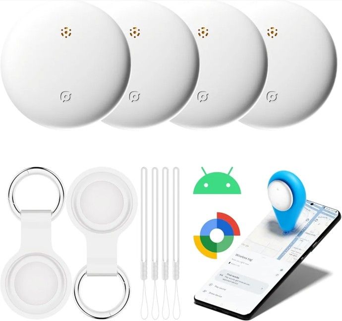 Air Tracker Tags-4 Pack for Android with Case- Bluetooth Tracker Item Finder