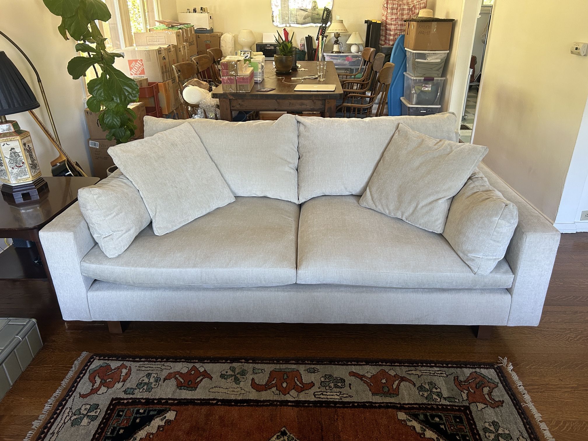 West Elm "Harmony" 82" Sofa in Sand Velvet
