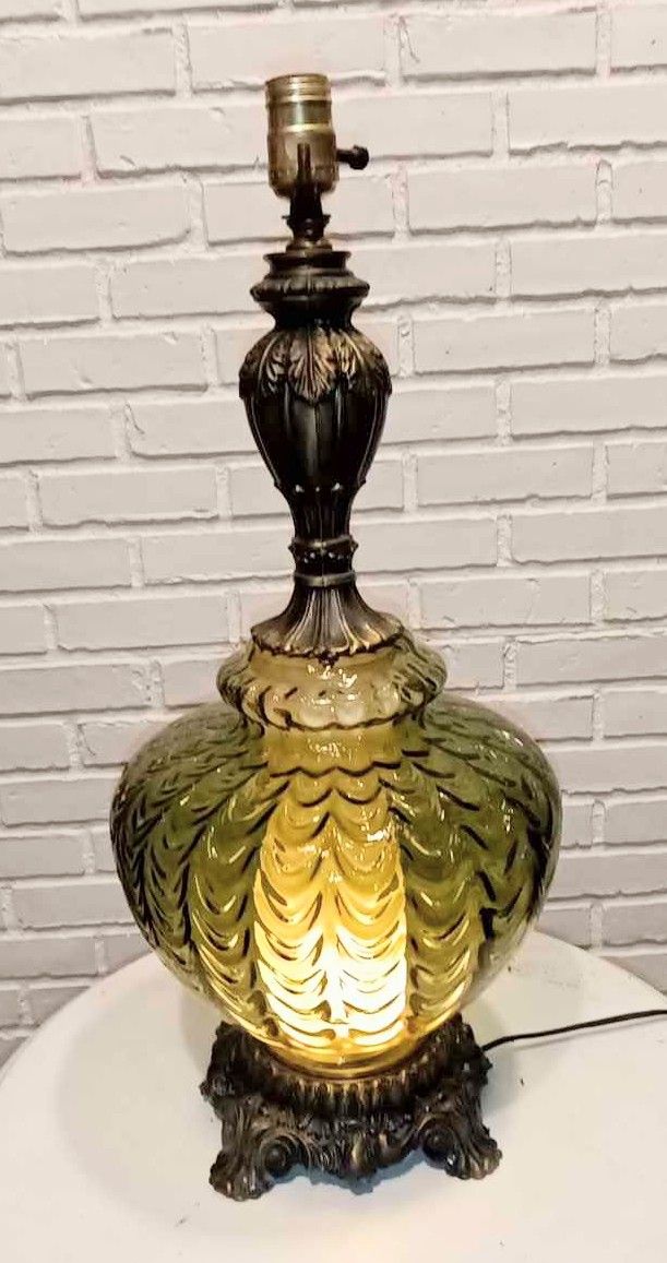  Rare Waterfall Light Green Table Lamp