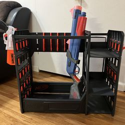 Nerf Lots (guns, storage rack, & tons of bullets)
