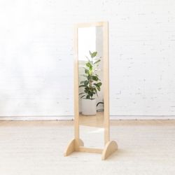 ECR4Kids Wooden Bi-Directional Mirror, Montessori Furniture, Natural 