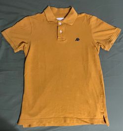 Aeropostale men’s Eco A87 Logo Pique, Small Yellow Polo