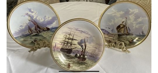 Rare Hand Painted Dish Set