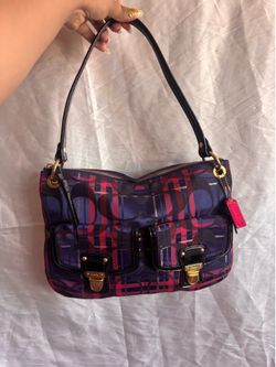 Y2K Vintage Coach Poppy Tartan Plaid Pocket Bag
