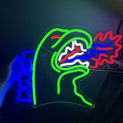 Godzilla monster dinosaur  neon sign game room, bar, man cave 
