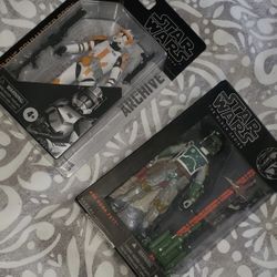 Star Wars Figure Orange line Boba fett very rare plus Commander cody