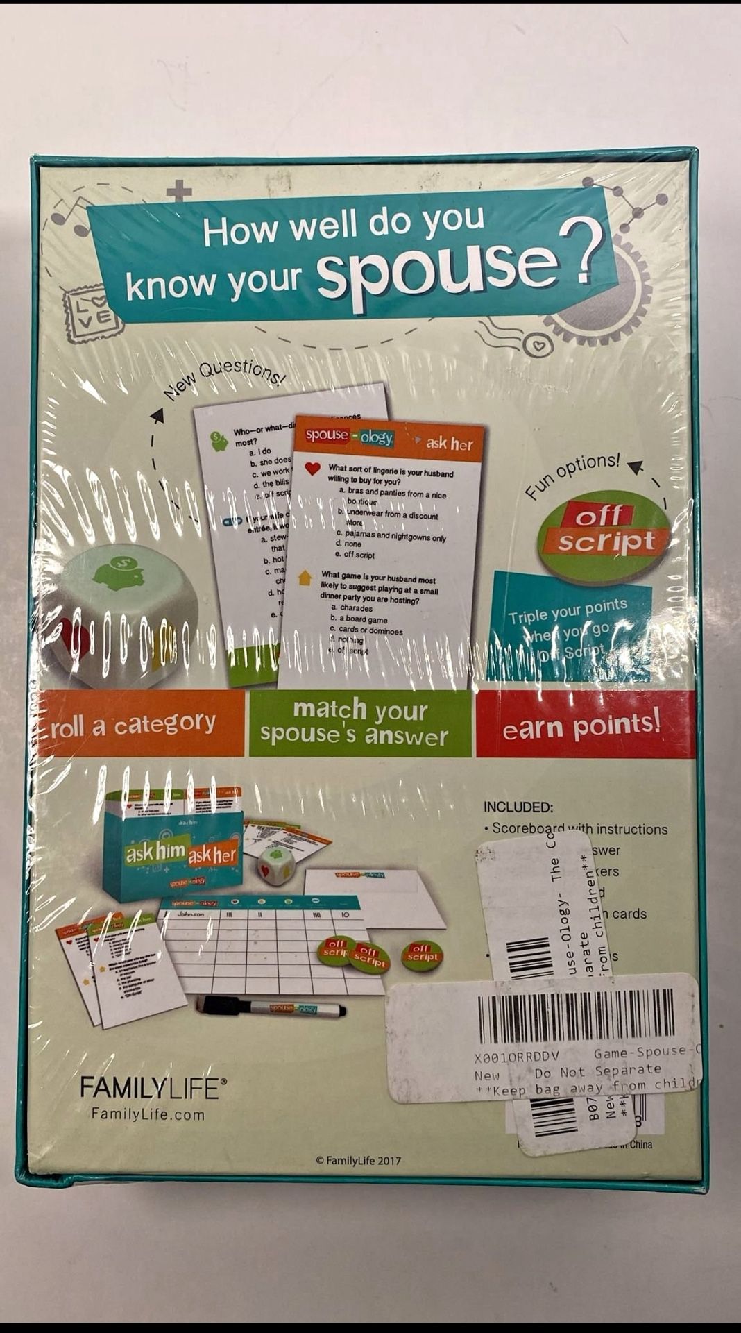 Spouse-ology A Marriage Trivia Game for Couples 2017 Family Life New Sealed