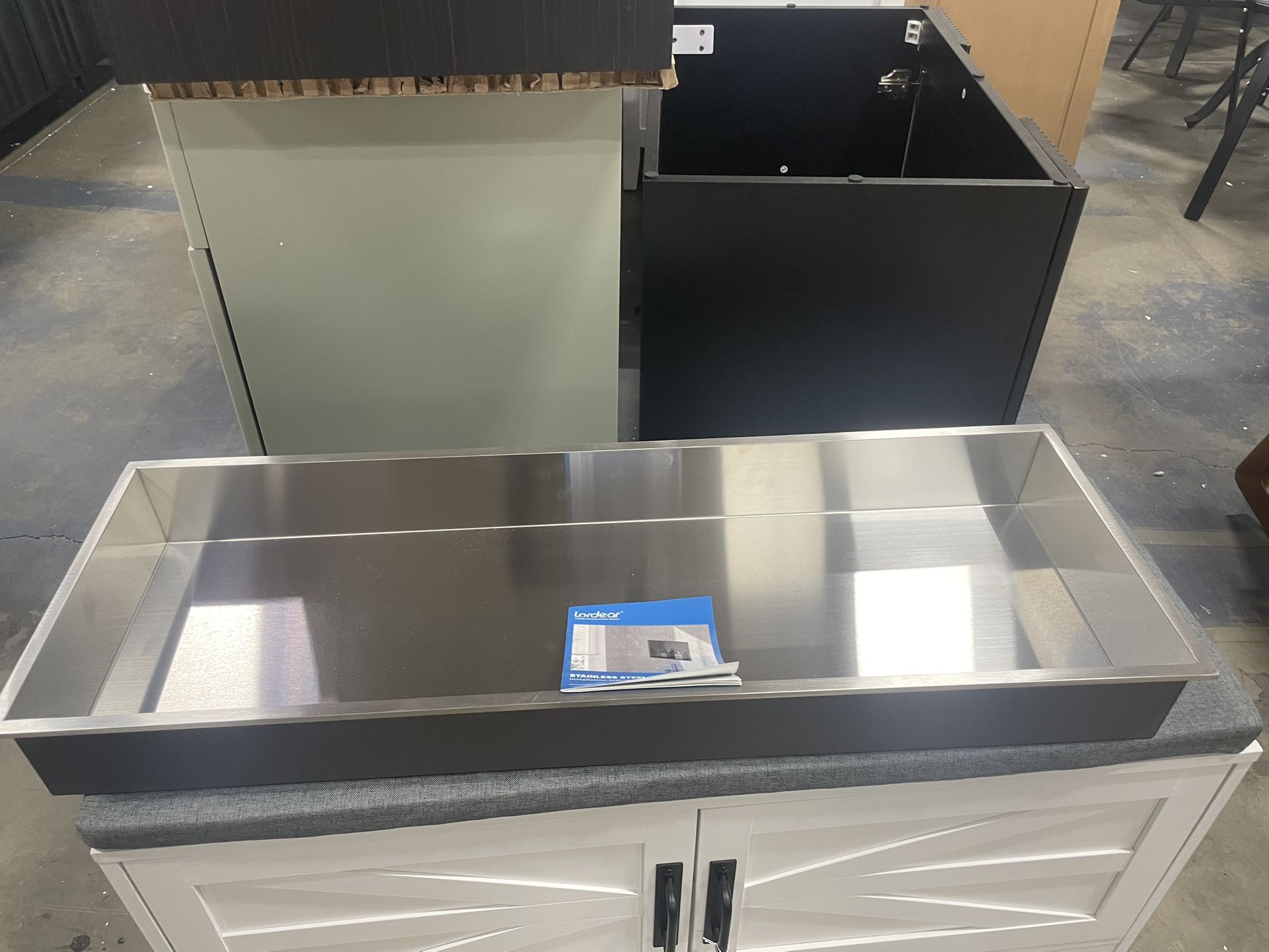 New Lordear 37 in. W x 13 in. H x 4 in. D Recessed Stainless Steel Bathroom Shower Niche in Stainles