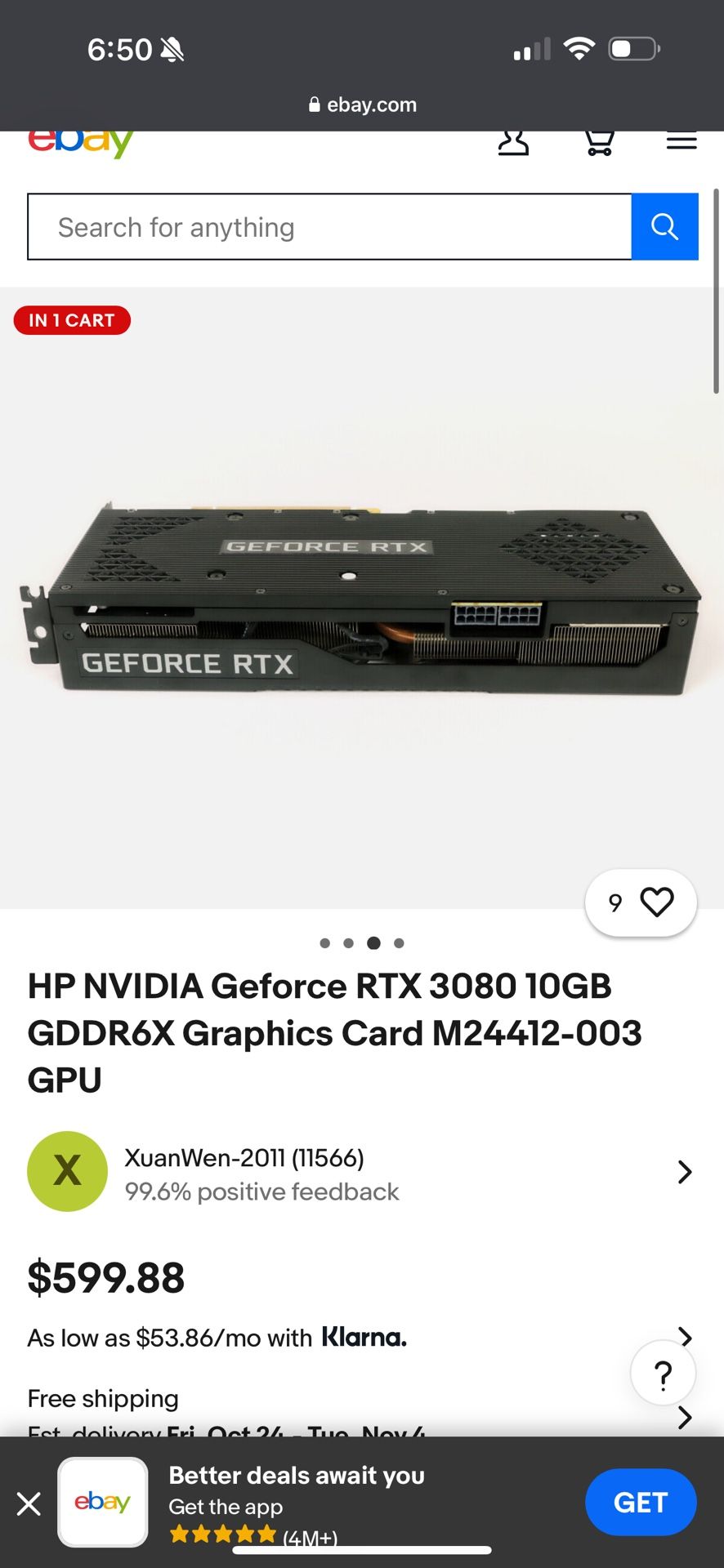 Geforce RTX 3080 10 GB