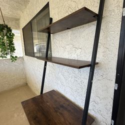 Leaning Desk With shelves
