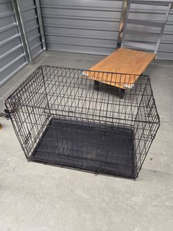2-Door Dog Crate, Large, 36" L X 23" W X 24.9" H, Black: