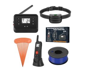 2-in-1 Wired Dog Fence & Remote Training Collar, Underground/Aboveground Dog Fence, Electric Pet Containment System, Tone/Vibration/Shock Mode, 650Ft 