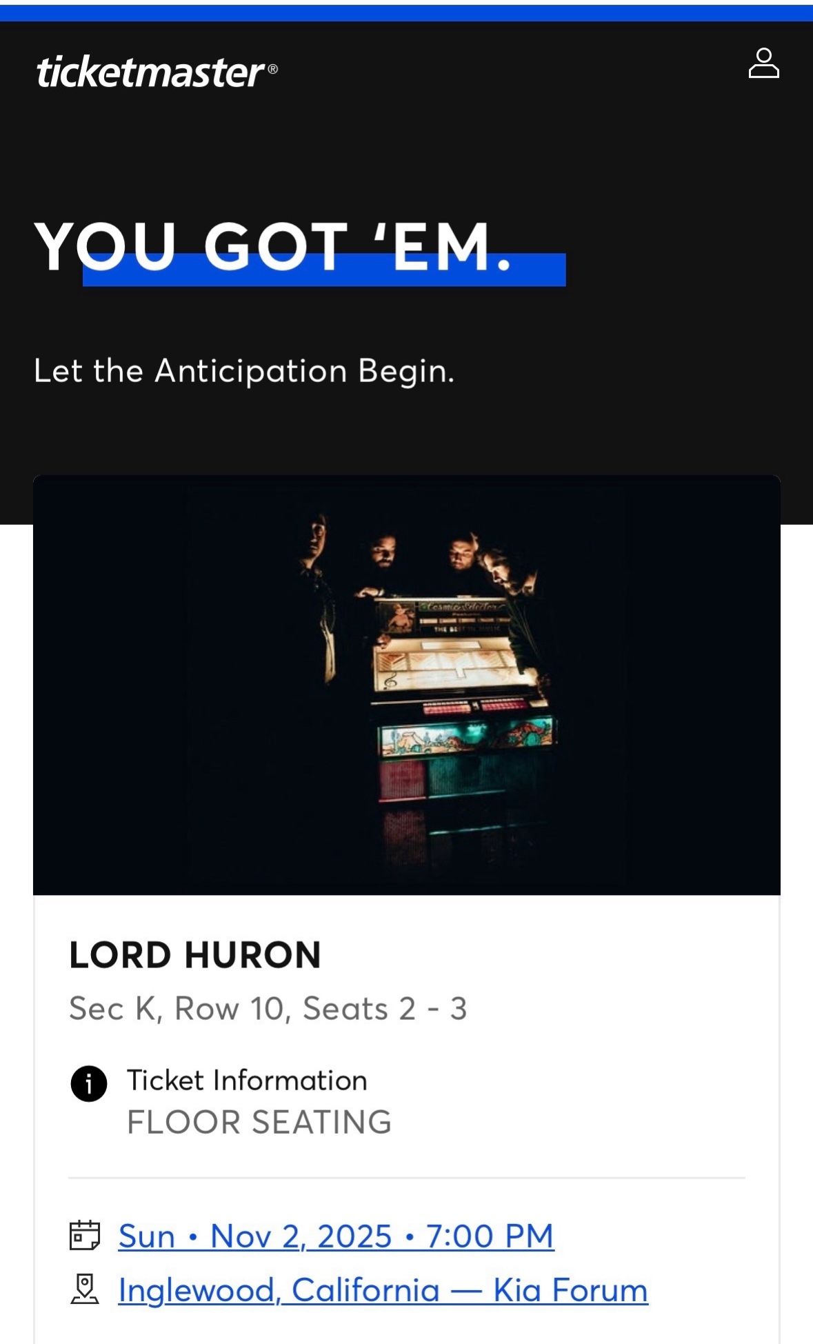Lord Huron Kia Forum Nov 2nd 
