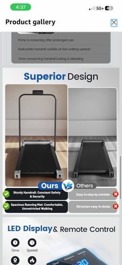Under Desk Walking Treadmill with Handrail