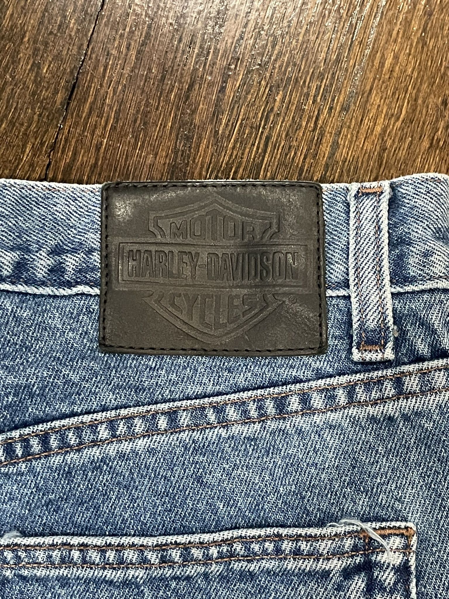 Blue Harley Davidson straight leg jeans