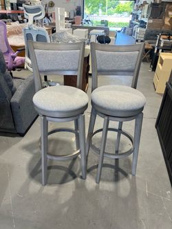 New -Fabric Back Swivel Bar Stools 30“ (Set Of 2)