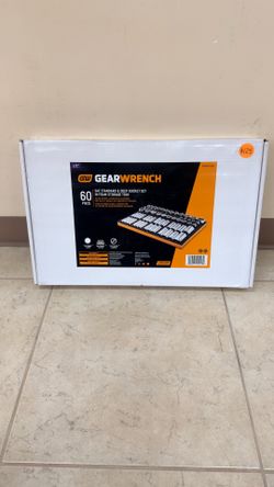 GEARWRENCH 60 PIECE SAE STANDARD & DEEP SOCKET SET IN FOAM STORAGE TRAY