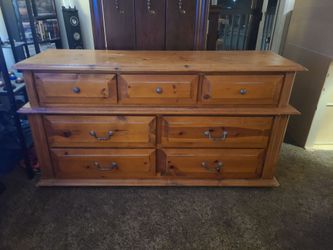7 Drawer Long Wood Dresser