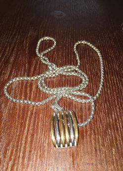 24" Stainless Steel Necklace with Tiffany Style Pendant