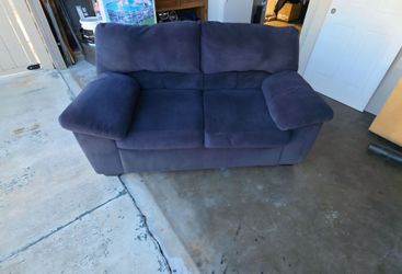 Blue Microfiber Loveseat Sofa
