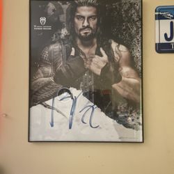Framed Roman Reigns Autographed Photo