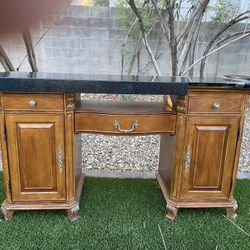 Brownwood The Corner Cabinet With The Black Granite Top