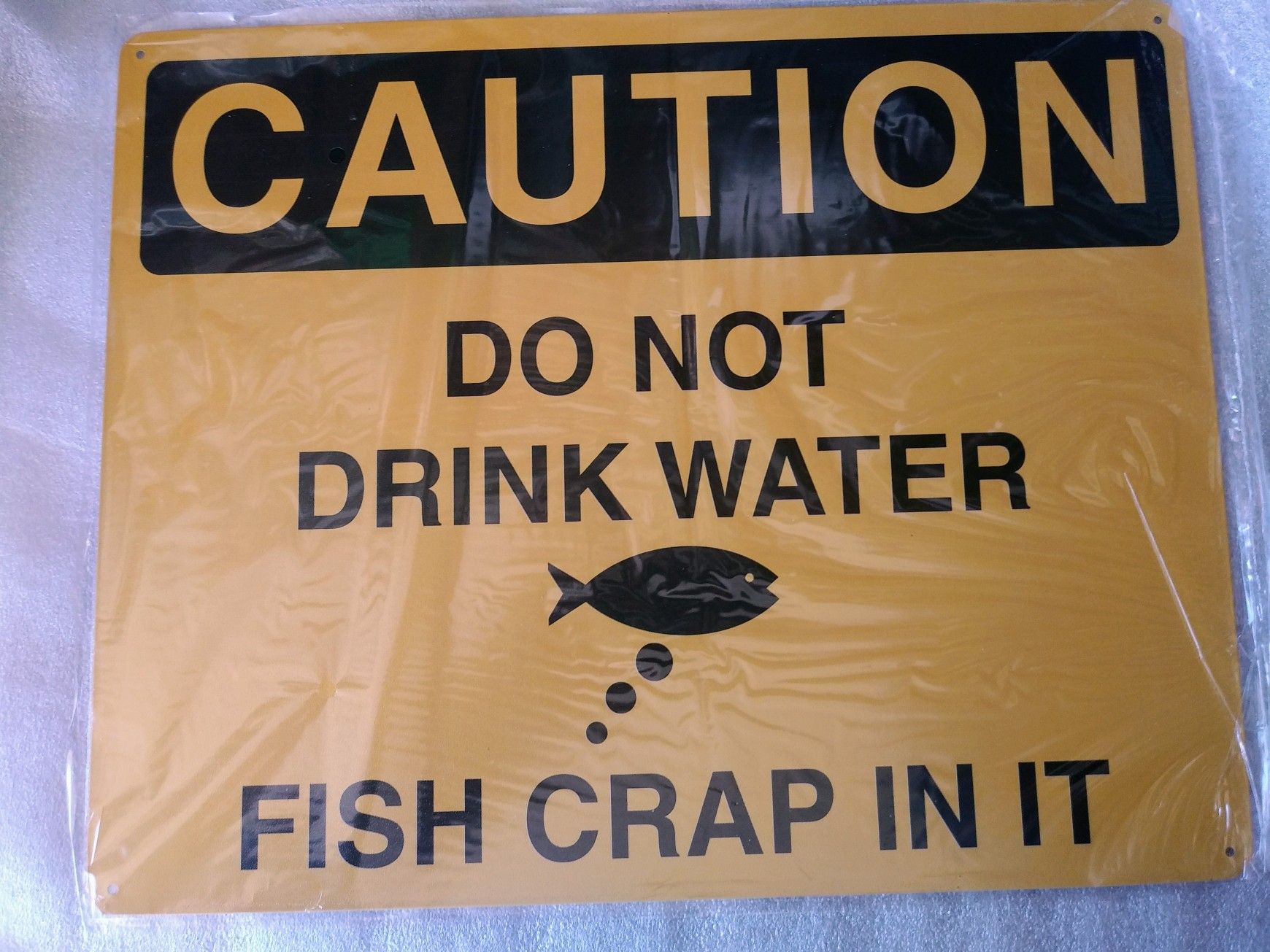 Funny fishing tin sign