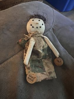 Rustic tea stained snowman angel 