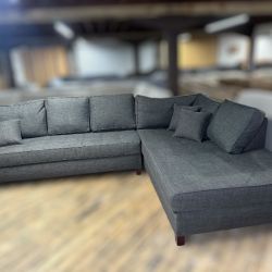 Free Delivery-Gray 2pc sectional sofa couch