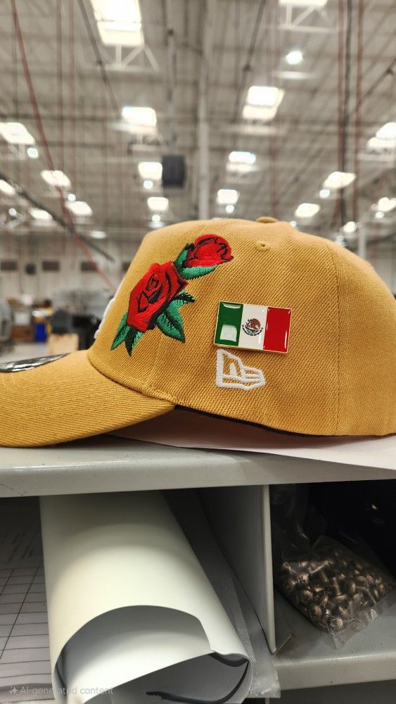 Brown Dodgers Hat With México Pin