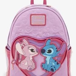 Loungefly Disney Lilo & Stitch Angel & Stitch Heart Moving Mini Backpack 