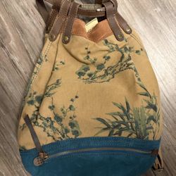 Lucky Brand Drawstring Backpack - Suede & Leather NEW WITH TAGS