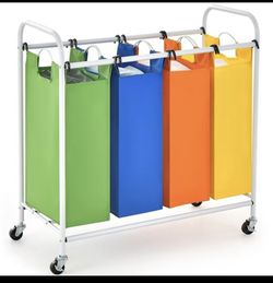 4 Bag Laundry Sorter Cart