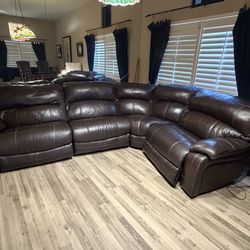 Leather Sectional recliners