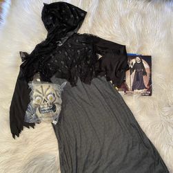 Boys googled eyes skeleton costume
