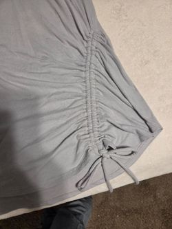 Light blue Ruched Drawstring Top