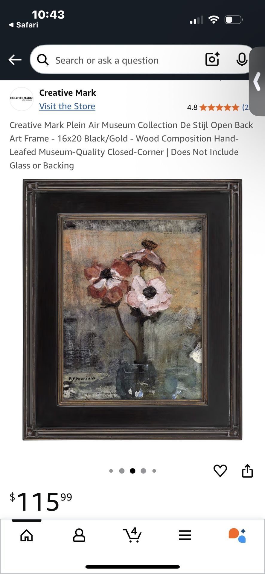 B>Plein</b> <b>Air</b> <b>Museum</b> <b>Collection</b> <b>Nouveau</b> <b>Picture</b> <b>Frame</b> <b>Solid</b> <b>Wood</b