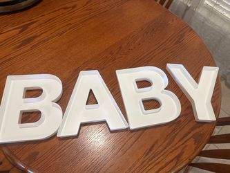 BABY White  Letter serving trays
