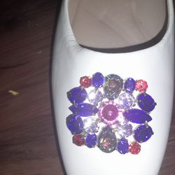 White Flat Jewels Sz 9.5