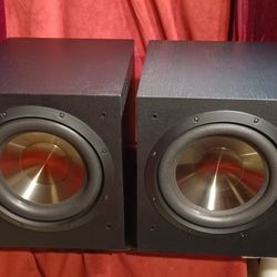 Two BIC America F12 12-Inch 475-Watt Front Firing Powered Subwoofer