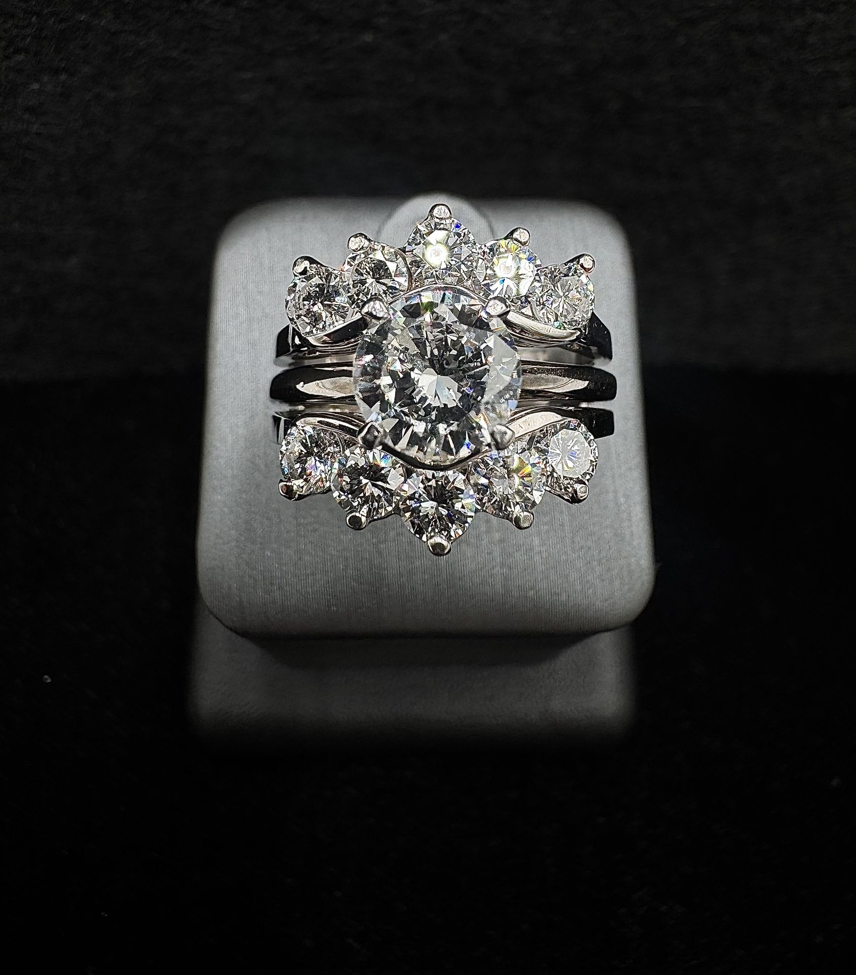 💎 14K White Gold Diamond Ring – 2.60 Carats Total💎