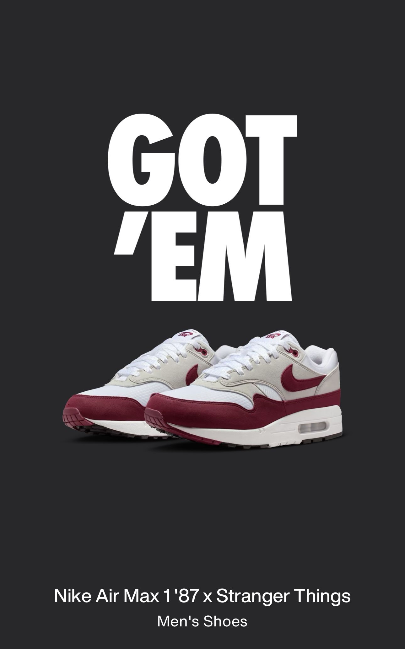 Stranger Things x Nike Air Max 1 Size 11.5M