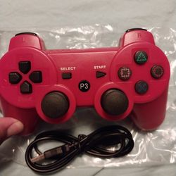Red Off Brand PlayStation 3 Controller