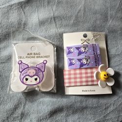 Kuromi Popgrip, Hair Clips & Flower Clip