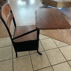 Vintage School Desk, Mid 20th Century Era