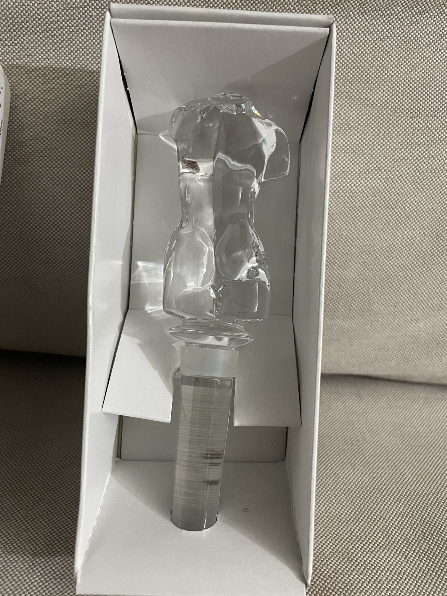 Mikasa Austrian Crystal Wine Bottle Stopper Female Nude Torso Art Form & Box